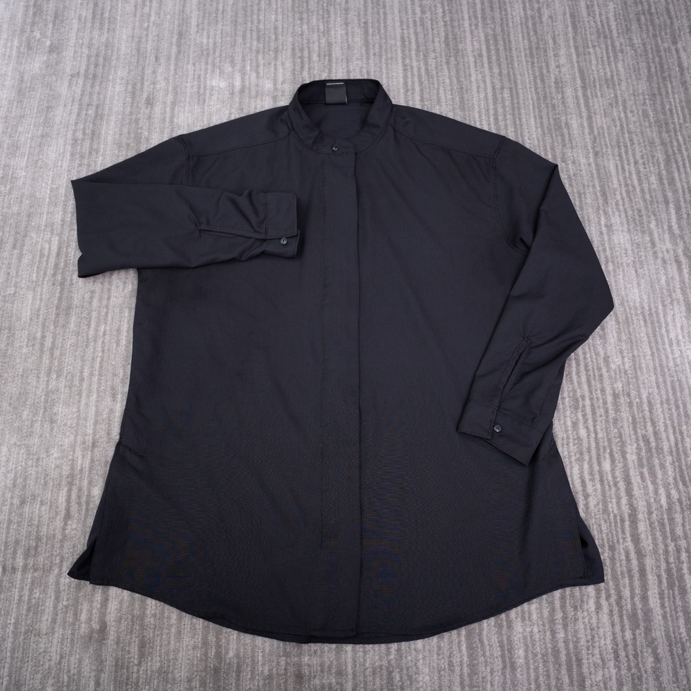The North Face Shirt Womens Large Black Excellent Band Collar Ripstop Blouse